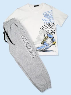 Mr Jek T-shirt da ragazzo in cotone con stampa - bianco