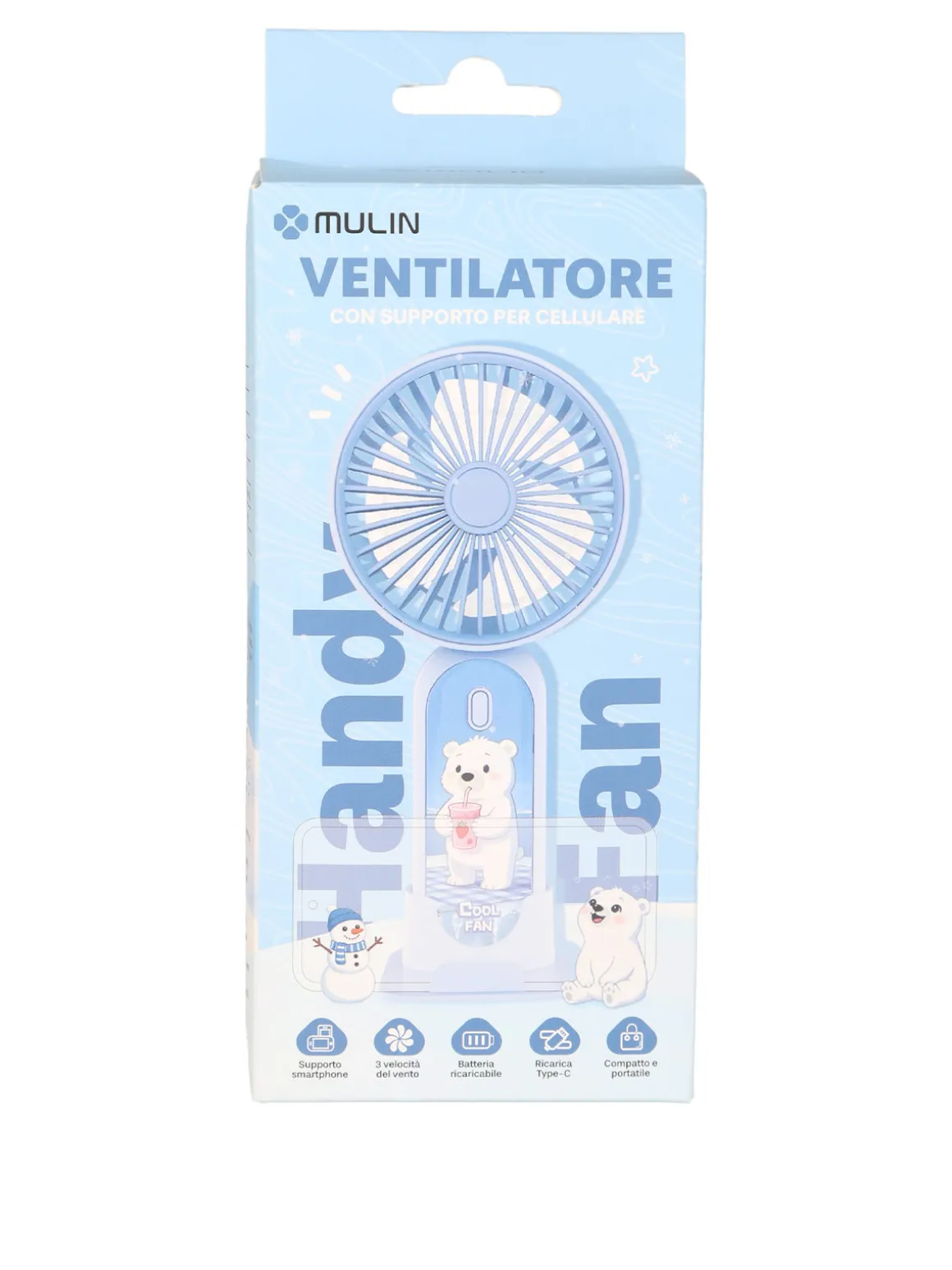 Mulin Ventilatore con supporto per cellulare - rosa