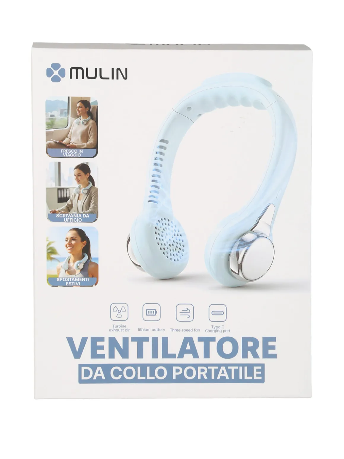 Mulin Ventilatore da collo portatile - azzurro