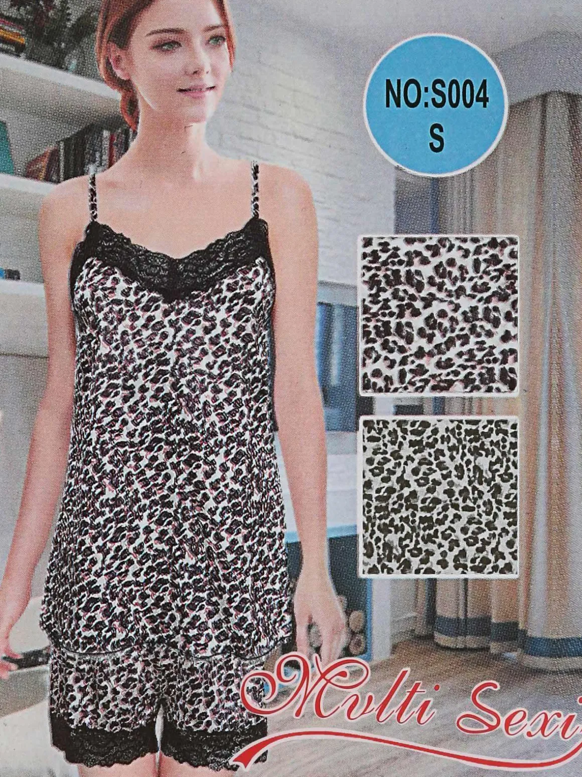 Multi Sexi Top maculato con pizzo