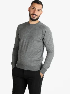 Mv Pullover da uomo misto lana girocollo