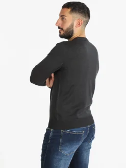 Mv Pullover da uomo misto lana girocollo