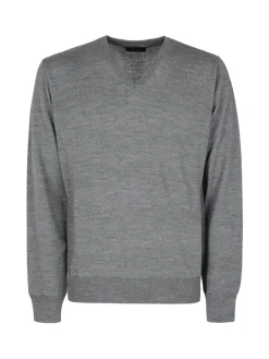 Mv Pullover da uomo misto lana con scollo a V