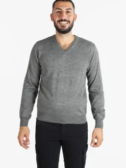 Mv Pullover da uomo misto lana con scollo a V