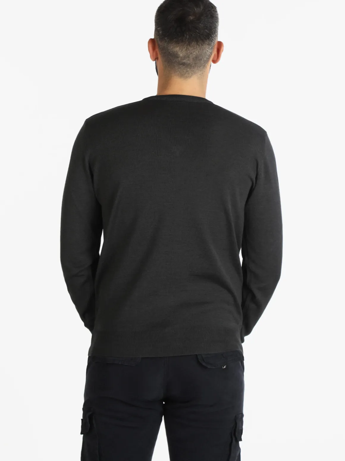 Mv Pullover da uomo misto lana con scollo a V