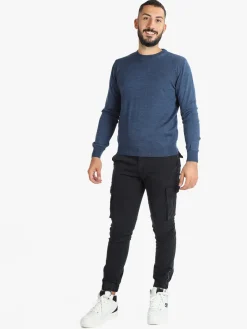 Mv Pullover da uomo misto lana girocollo