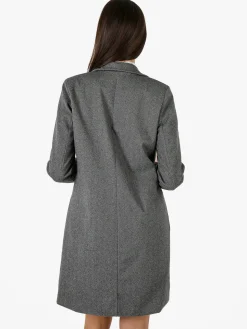 My Station Cappotto donna spigato in simil lana - grigio
