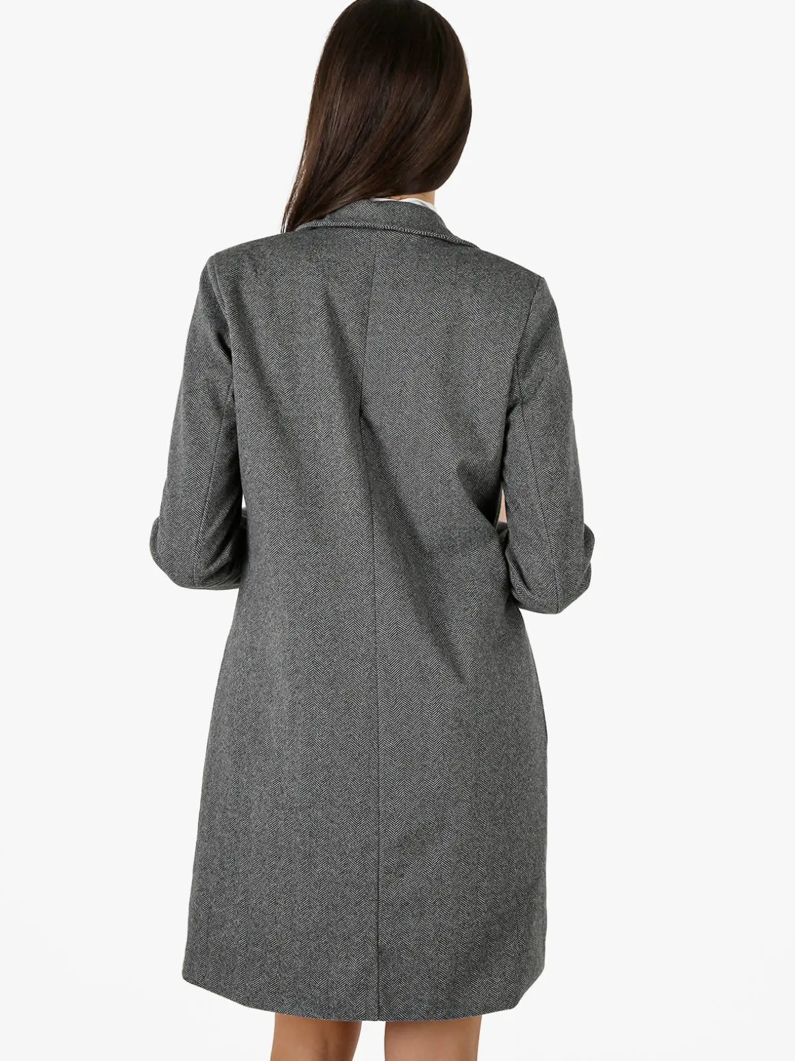 My Station Cappotto donna spigato in simil lana - grigio