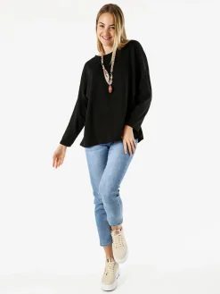 My Style Felpa oversize da donna in misto cotone con collana