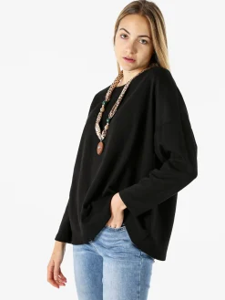 My Style Felpa oversize da donna in misto cotone con collana