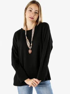 My Style Felpa oversize da donna in misto cotone con collana