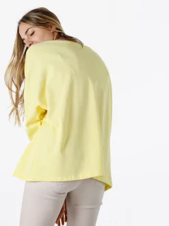 My Style Felpa oversize da donna in misto cotone con collana - giallo