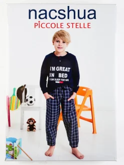 Nacshua Pigiama lungo bambino con pantaloni a quadri