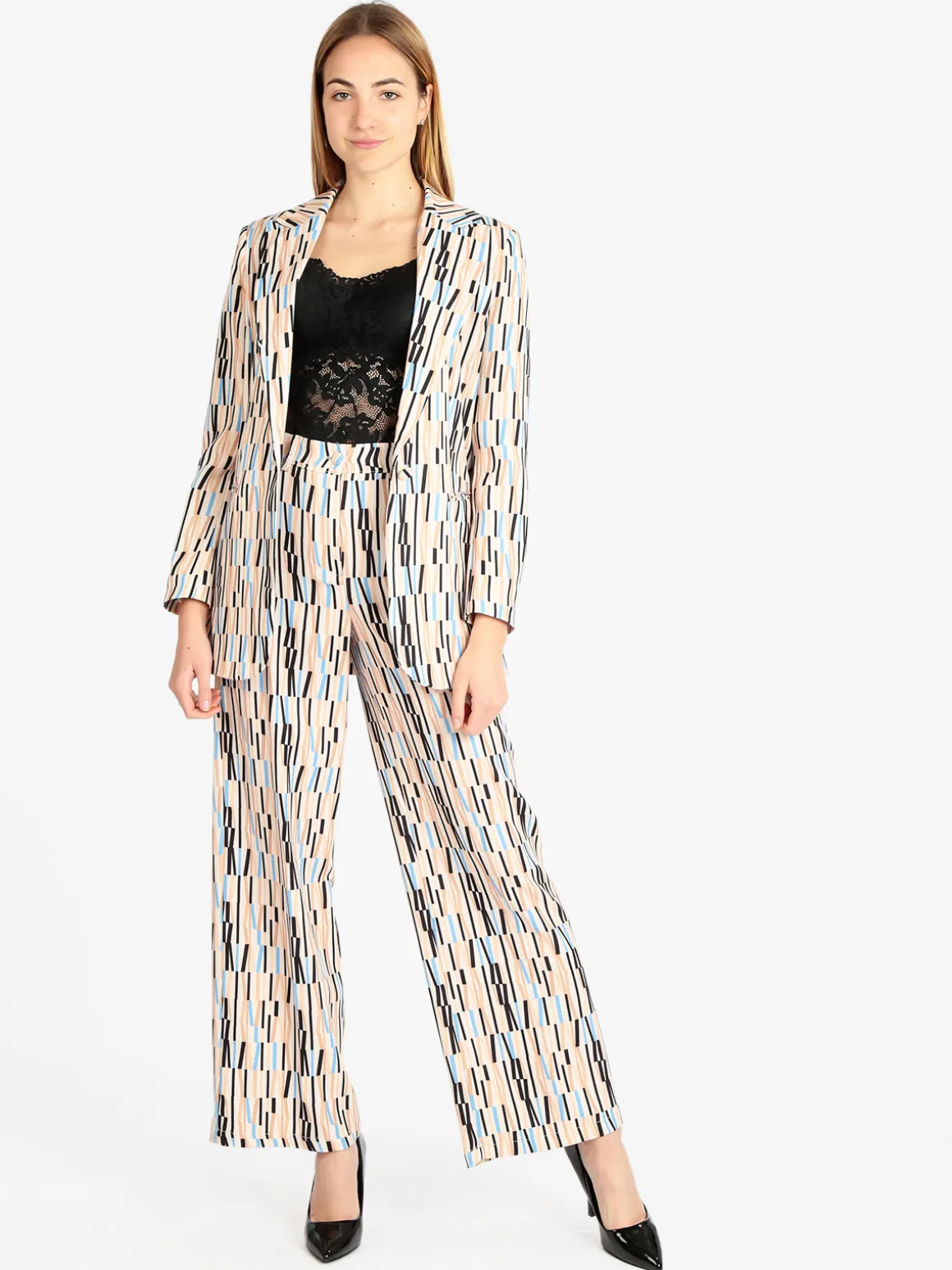 Naiife Pantaloni eleganti con stampa donna