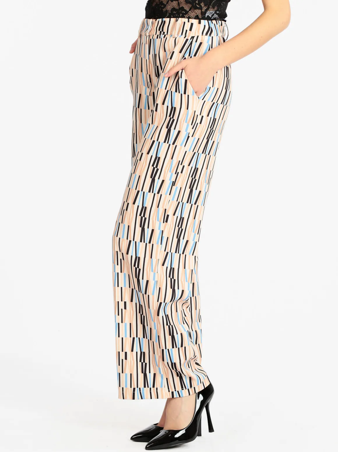 Naiife Pantaloni eleganti con stampa donna