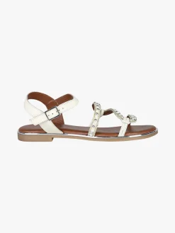 Nakoa Sandali bassi in pelle da donna con perline e strass