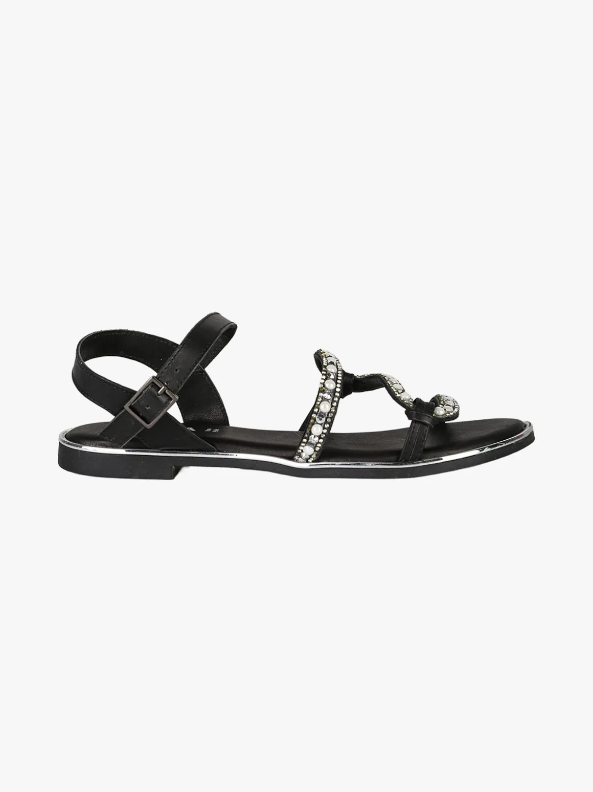 Nakoa Sandali bassi in pelle da donna con perline e strass