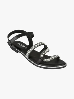 Nakoa Sandali bassi in pelle da donna con perline e strass