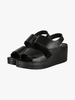 Nakoa Sandali donna in pelle con zeppa e plateau