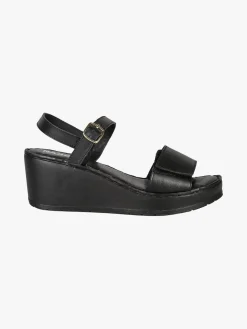 Nakoa Sandali donna in pelle con zeppa e plateau