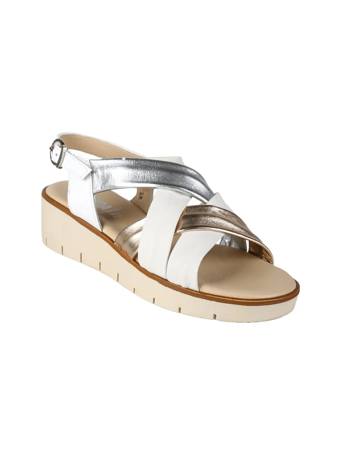 Nakoa Sandali donna in pelle con zeppa