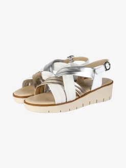 Nakoa Sandali donna in pelle con zeppa