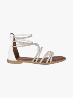 Nakoa Sandali gioiello in pelle da donna con tallone chiuso e zip