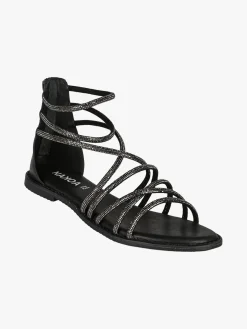 Nakoa Sandali gioiello in pelle da donna con tallone chiuso e zip