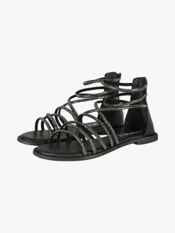 Nakoa Sandali gioiello in pelle da donna con tallone chiuso e zip