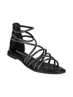 Nakoa Sandali gioiello in pelle da donna con tallone chiuso e zip