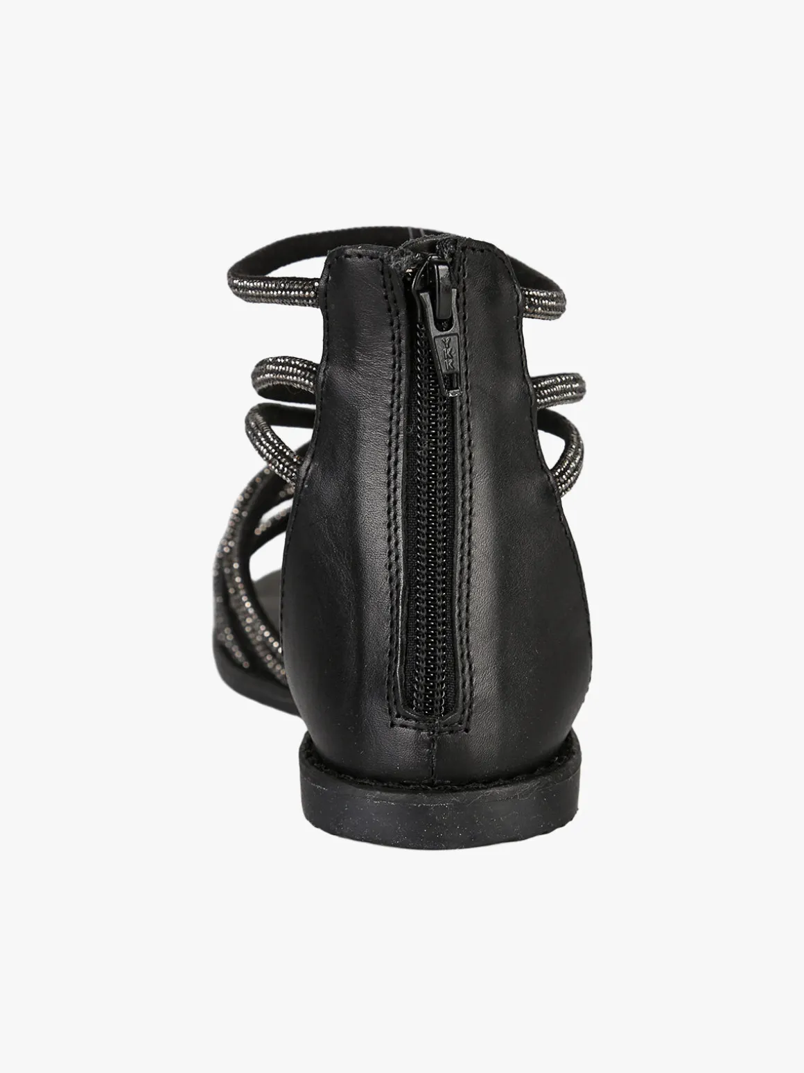 Nakoa Sandali gioiello in pelle da donna con tallone chiuso e zip