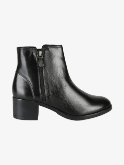 Nakoa Stivaletti donna in pelle con tacco largo - nero