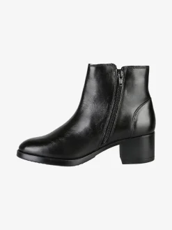 Nakoa Stivaletti donna in pelle con tacco largo - nero