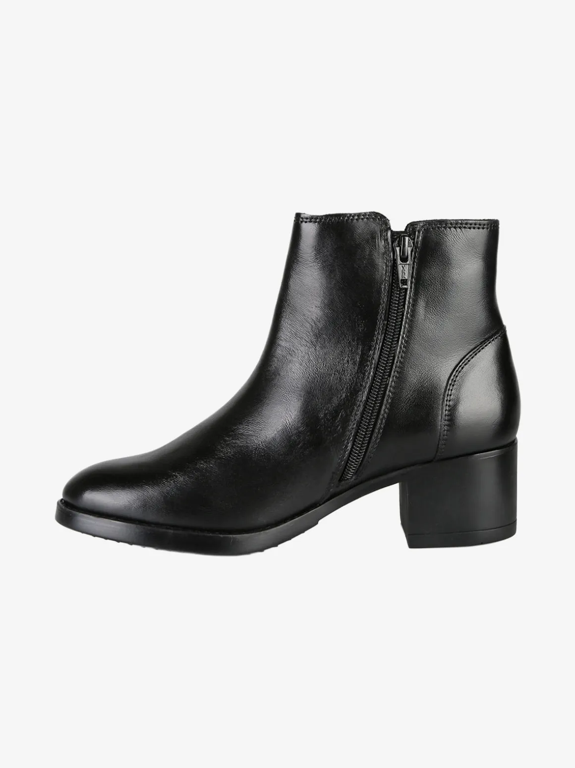 Nakoa Stivaletti donna in pelle con tacco largo - nero