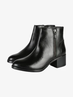 Nakoa Stivaletti donna in pelle con tacco largo - nero