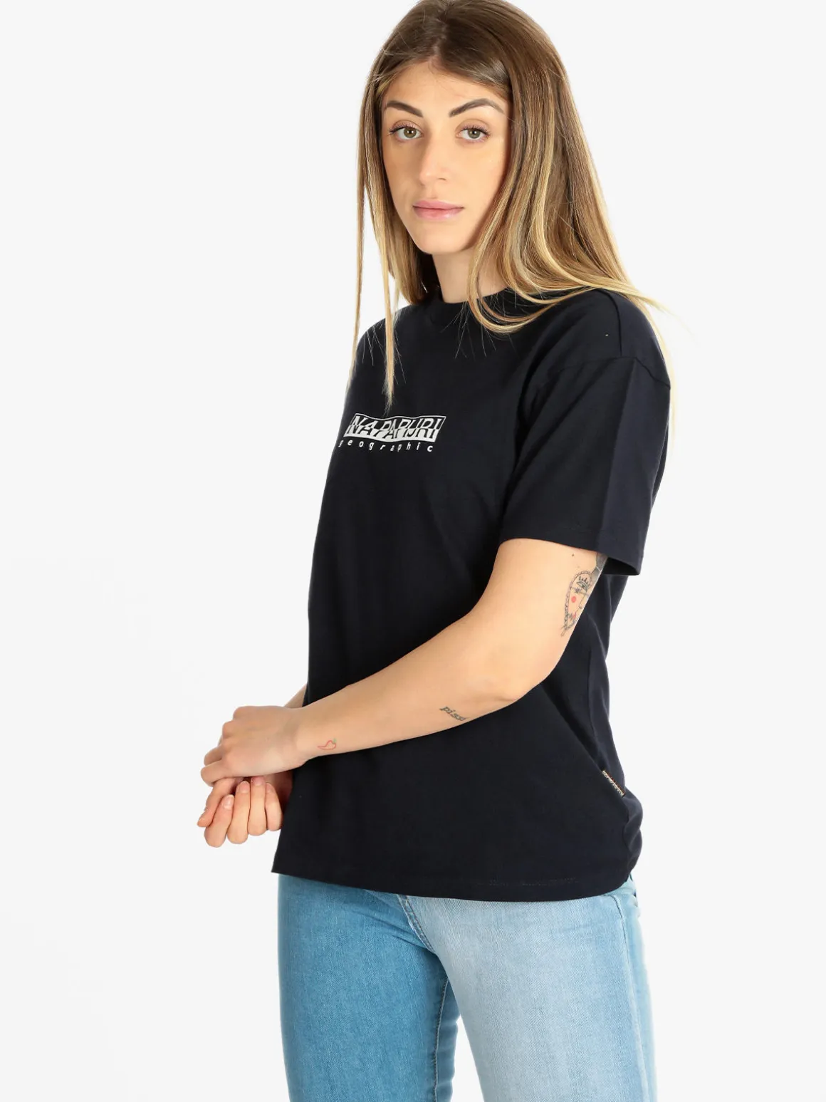 Napapijri S BOX W SS T-shirt donna manica corta con scritta