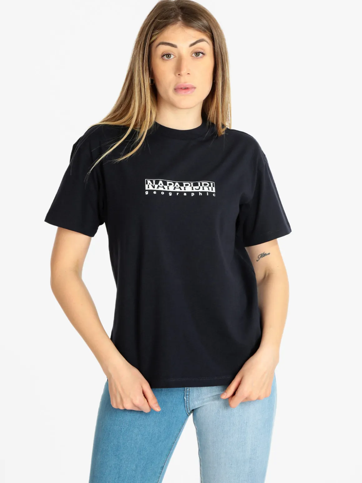 Napapijri S BOX W SS T-shirt donna manica corta con scritta