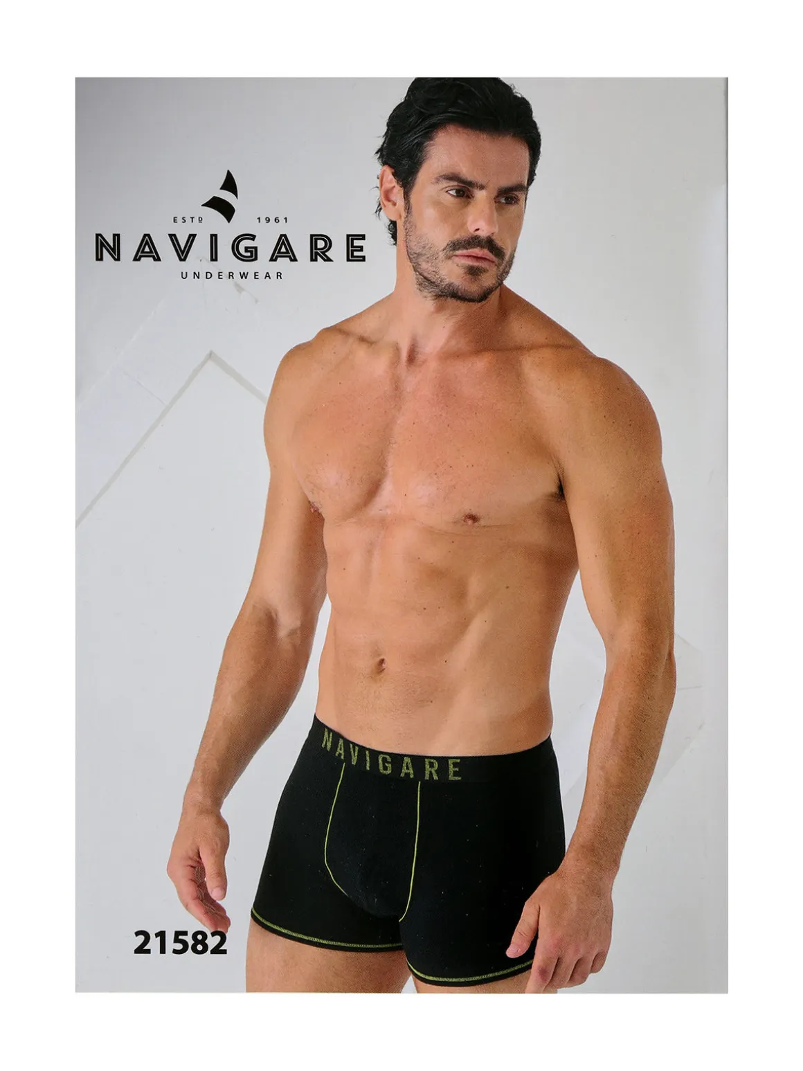 Navigare Boxer da uomo in cotone - blu scuro