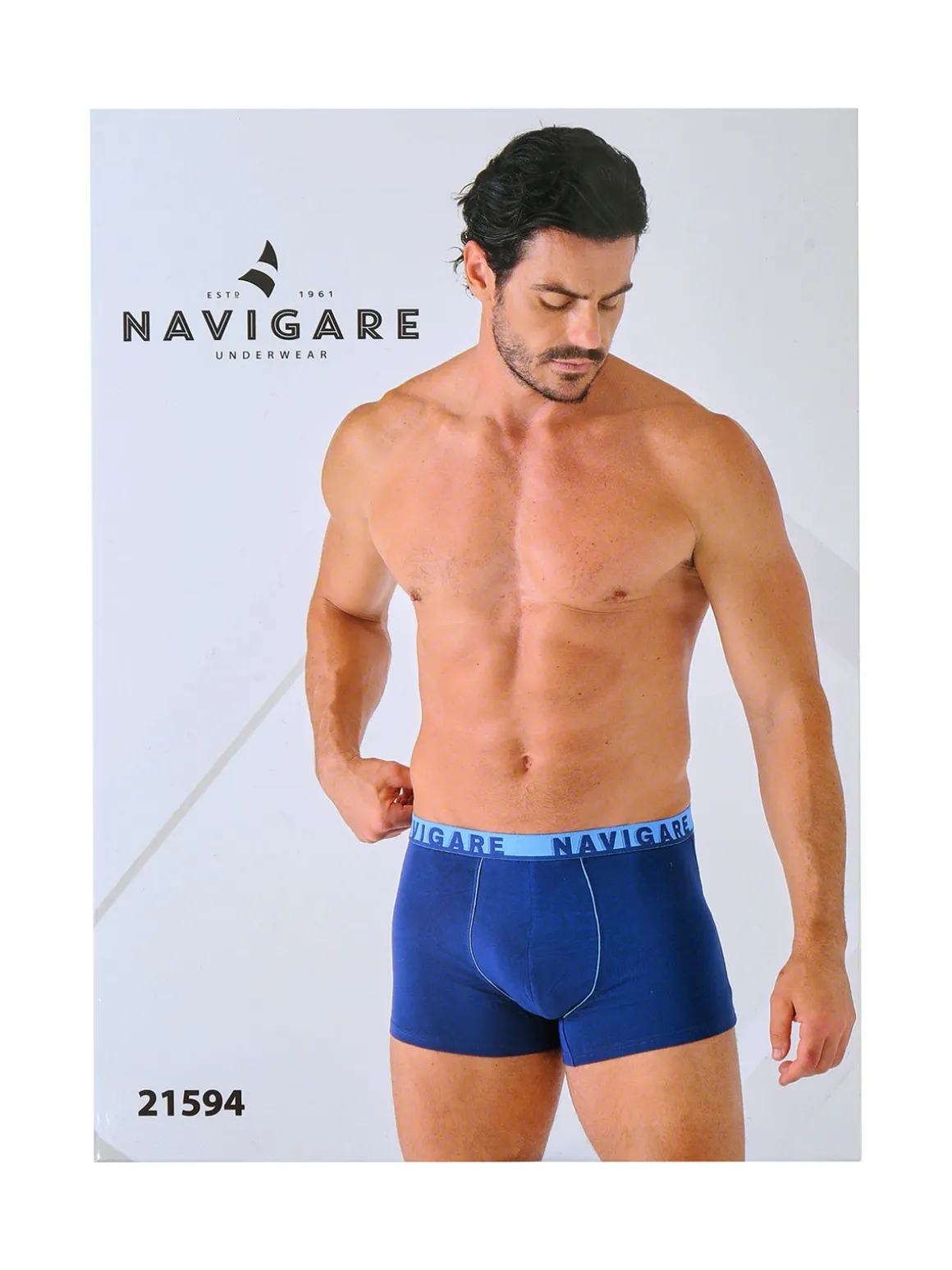 Navigare Boxer da uomo in cotone elasticizzato - nero
