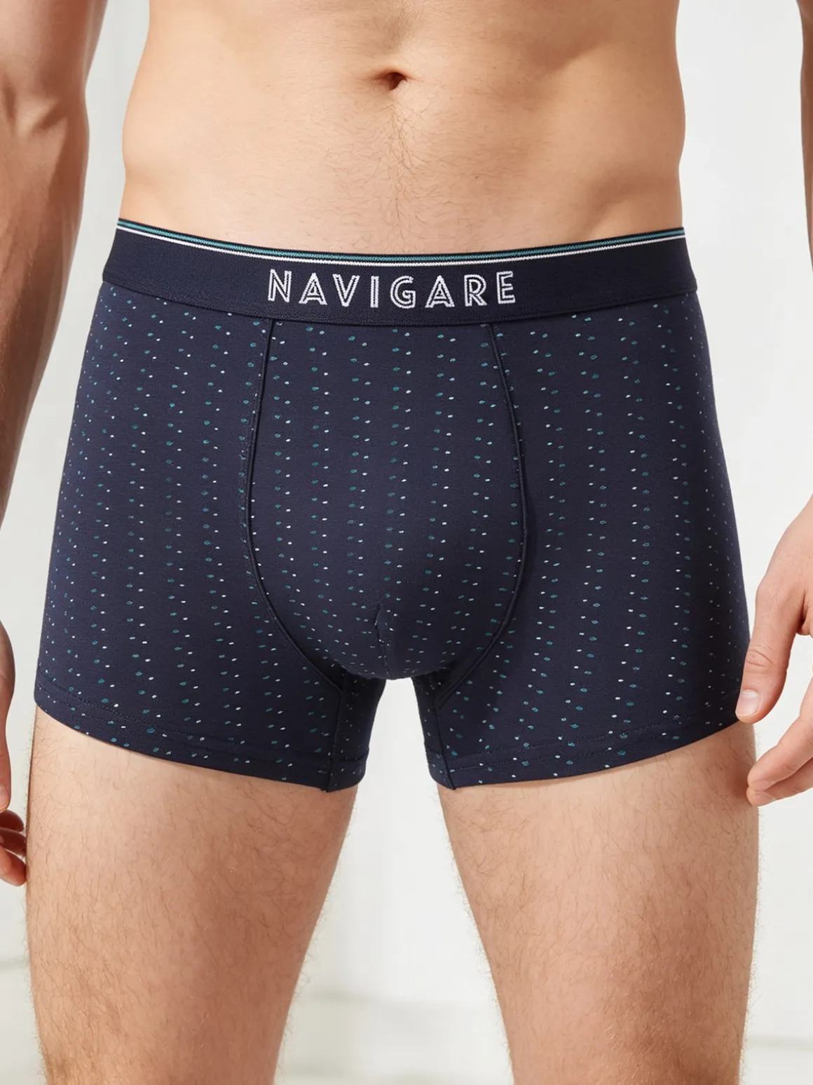 Navigare Boxer da uomo in cotone con stampe - blu
