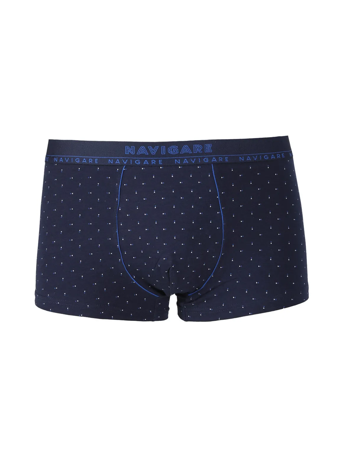 Navigare Boxer uomo in cotone con stampe - blu scuro