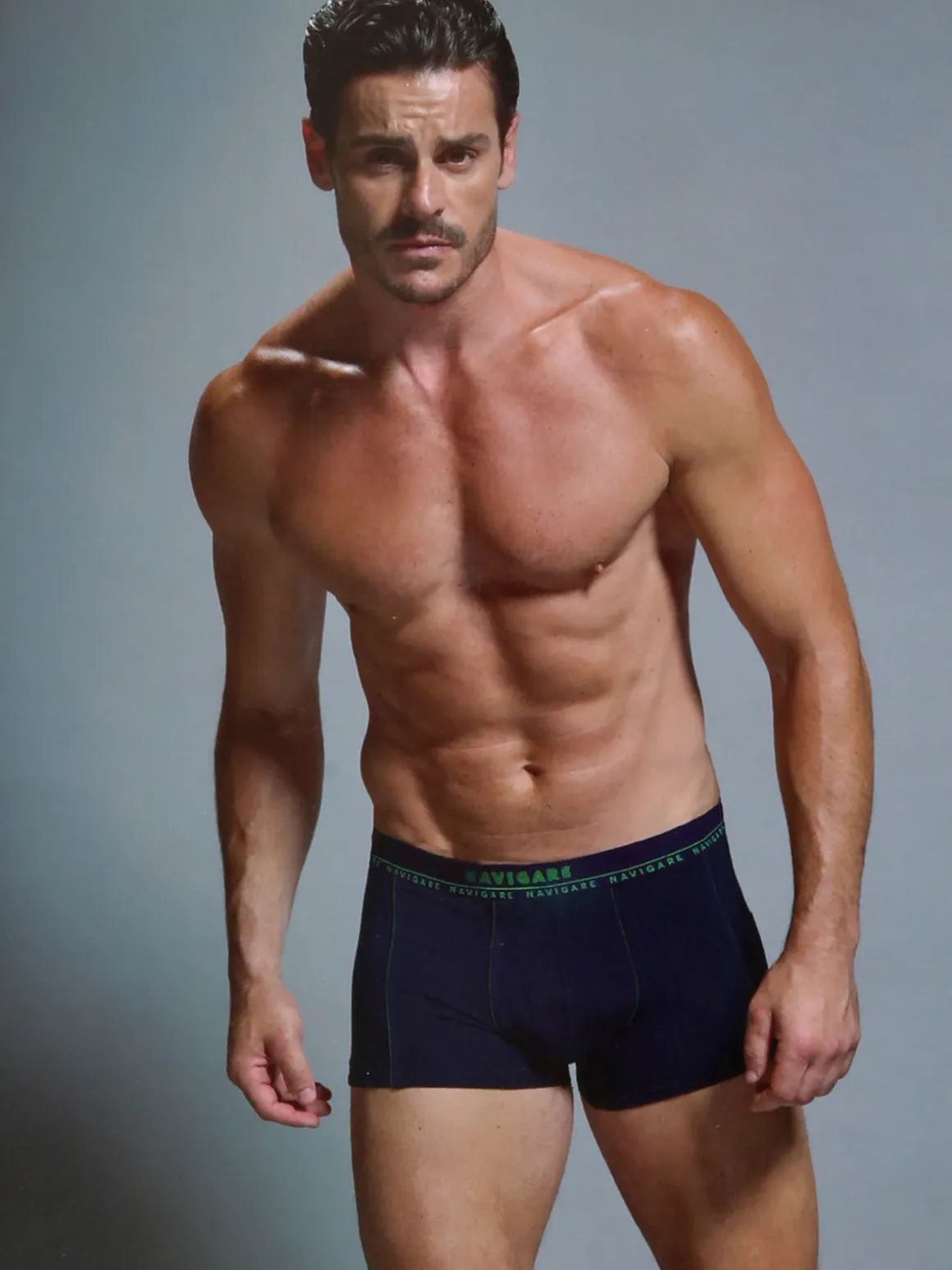 Navigare Boxer uomo in cotone elastico - giallo