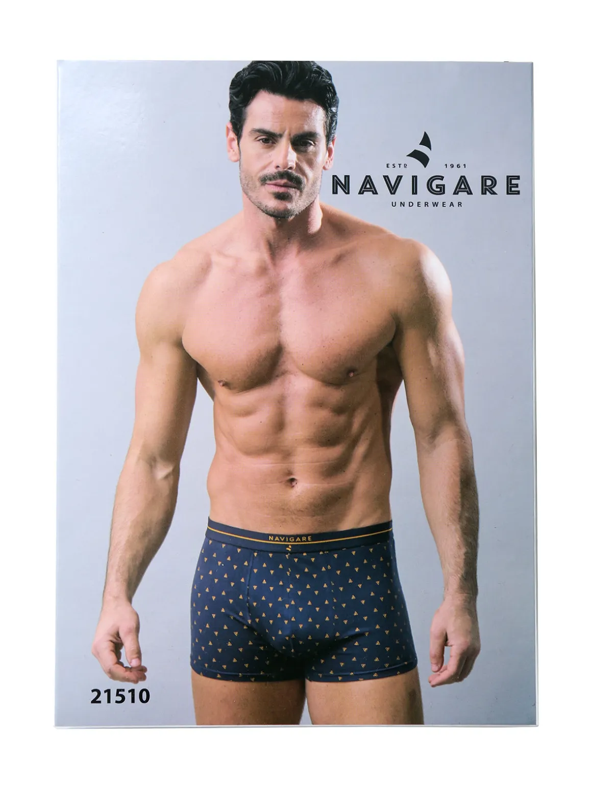 Navigare Boxer uomo in cotone con stampe - blu