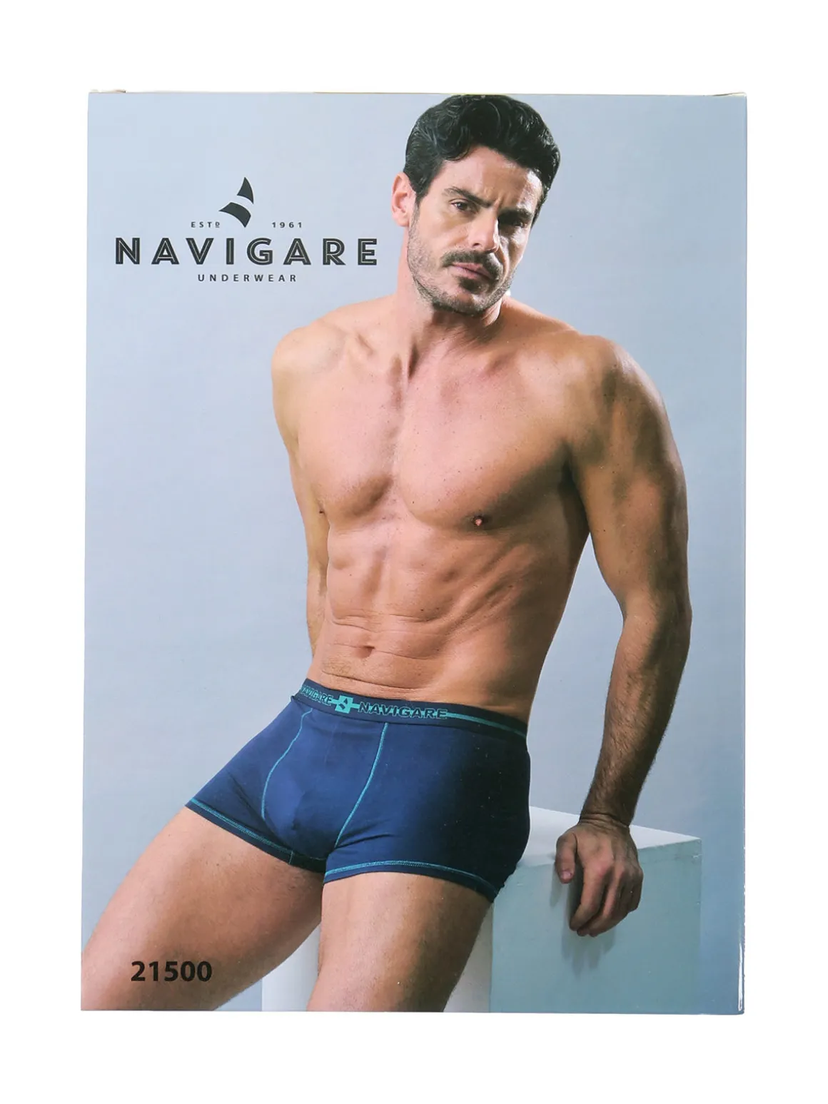 Navigare Boxer uomo in cotone - blu scuro