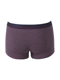 Navigare Boxer uomo rigato in cotone - blu scuro