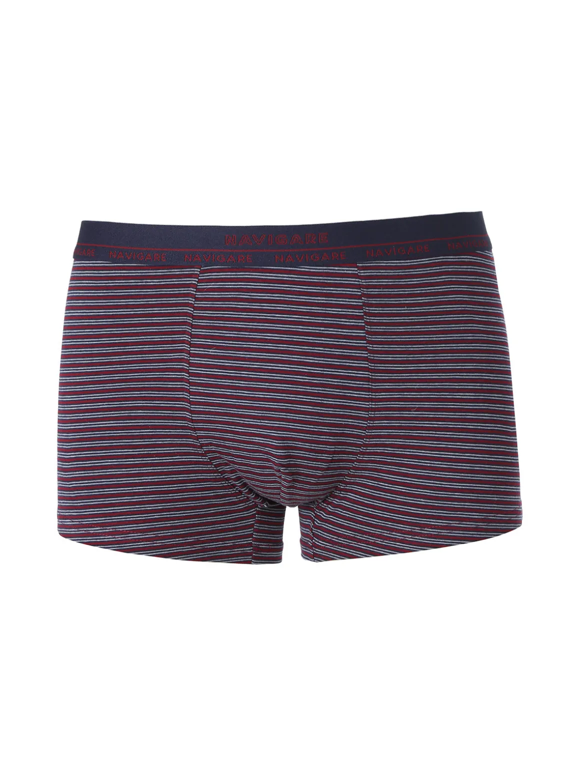 Navigare Boxer uomo rigato in cotone - blu scuro