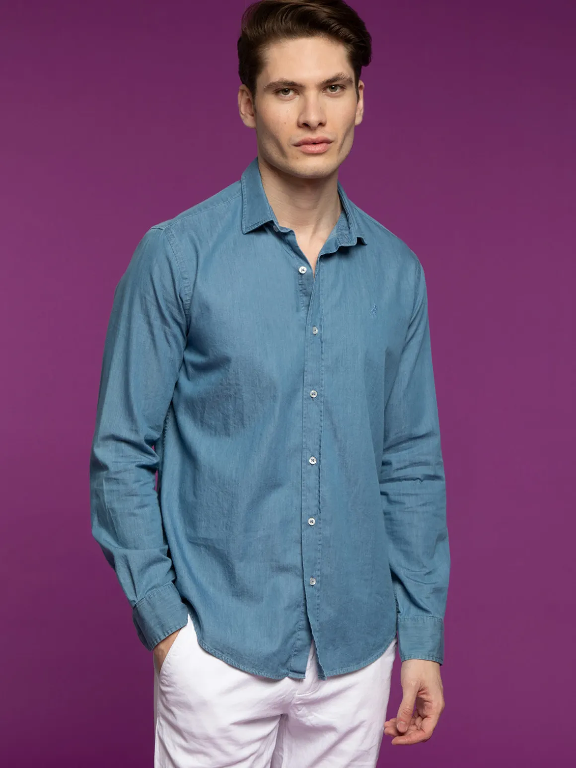 Navigare Camicia da uomo in jeans