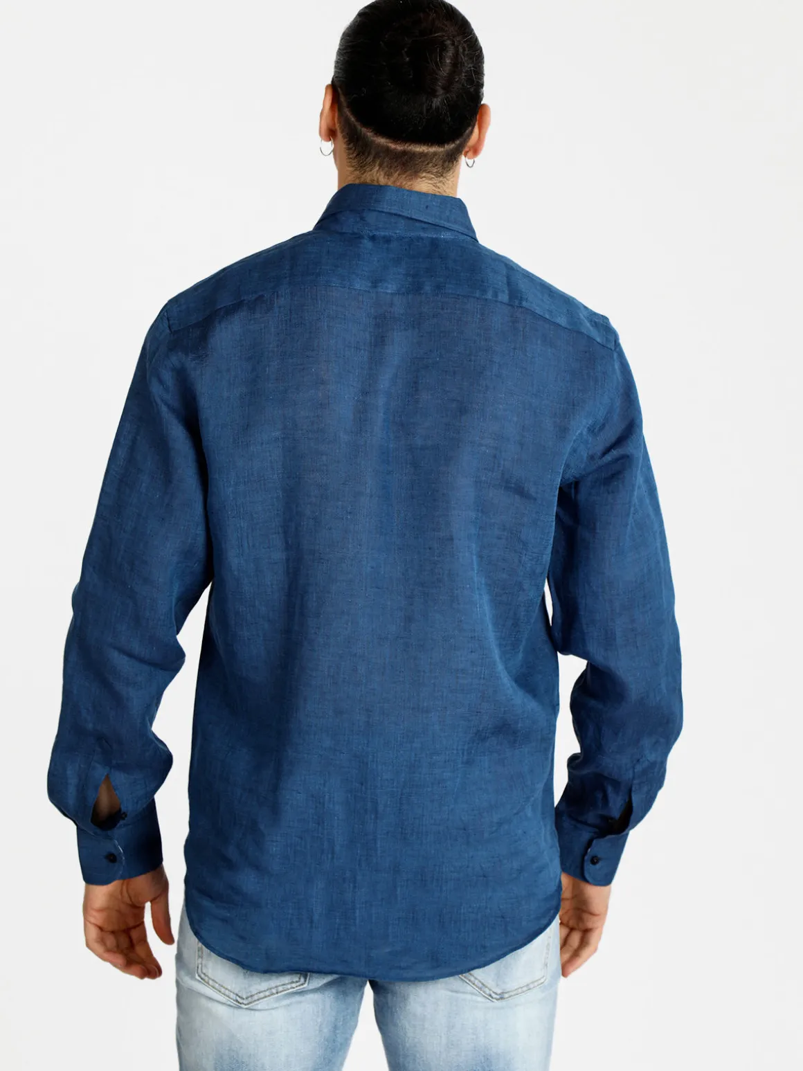 Navigare Camicia uomo in lino con taschino