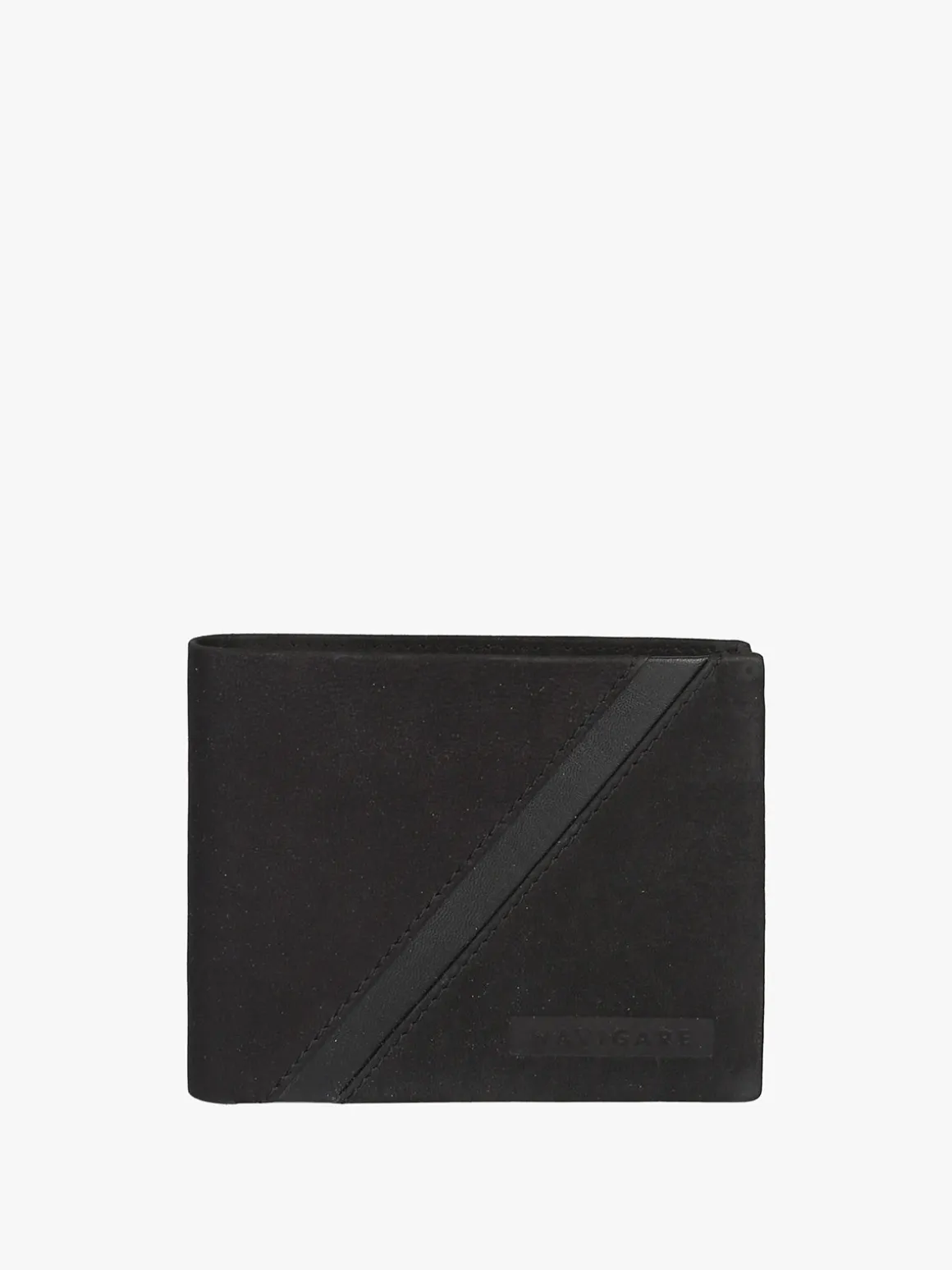 Navigare Portafoglio da uomo in pelle suede - nero