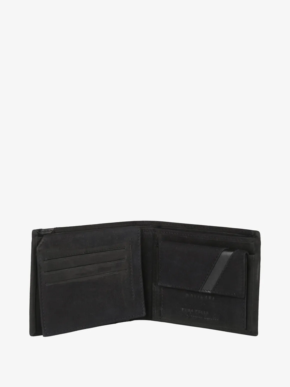 Navigare Portafoglio da uomo in pelle suede - nero